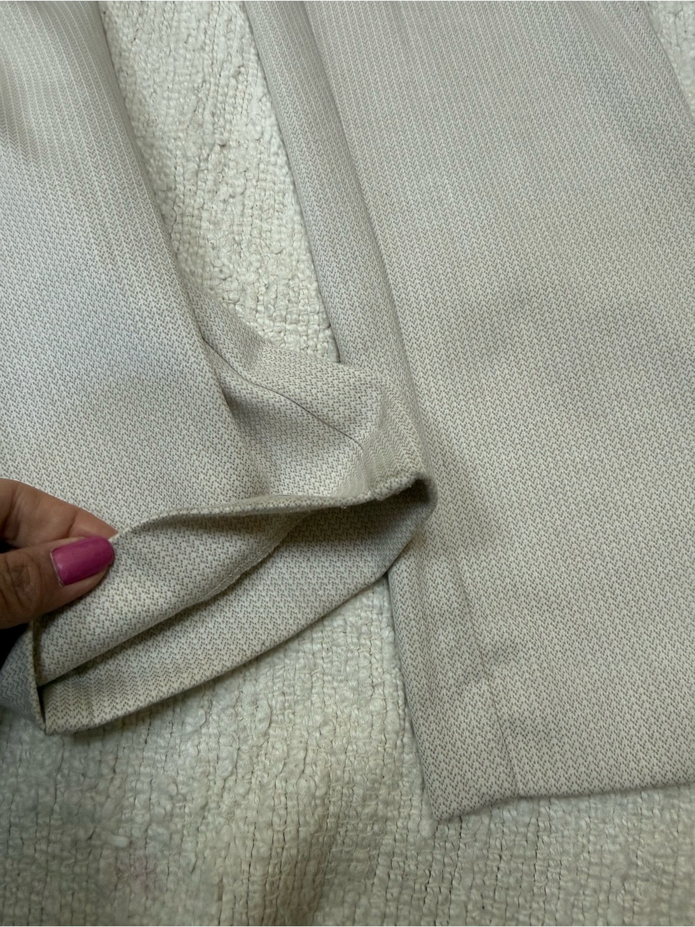 Light Beige Ribbed Drawstring Lounge Pants - Picture 4 of 12